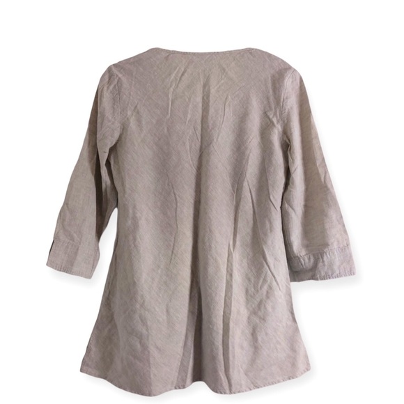 J.jill Oatmeal Linen Blend Tunic Blouse(134) - Picture 2 of 4